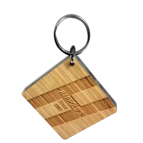 Custom Laser Etched Bamboo Keychain 12