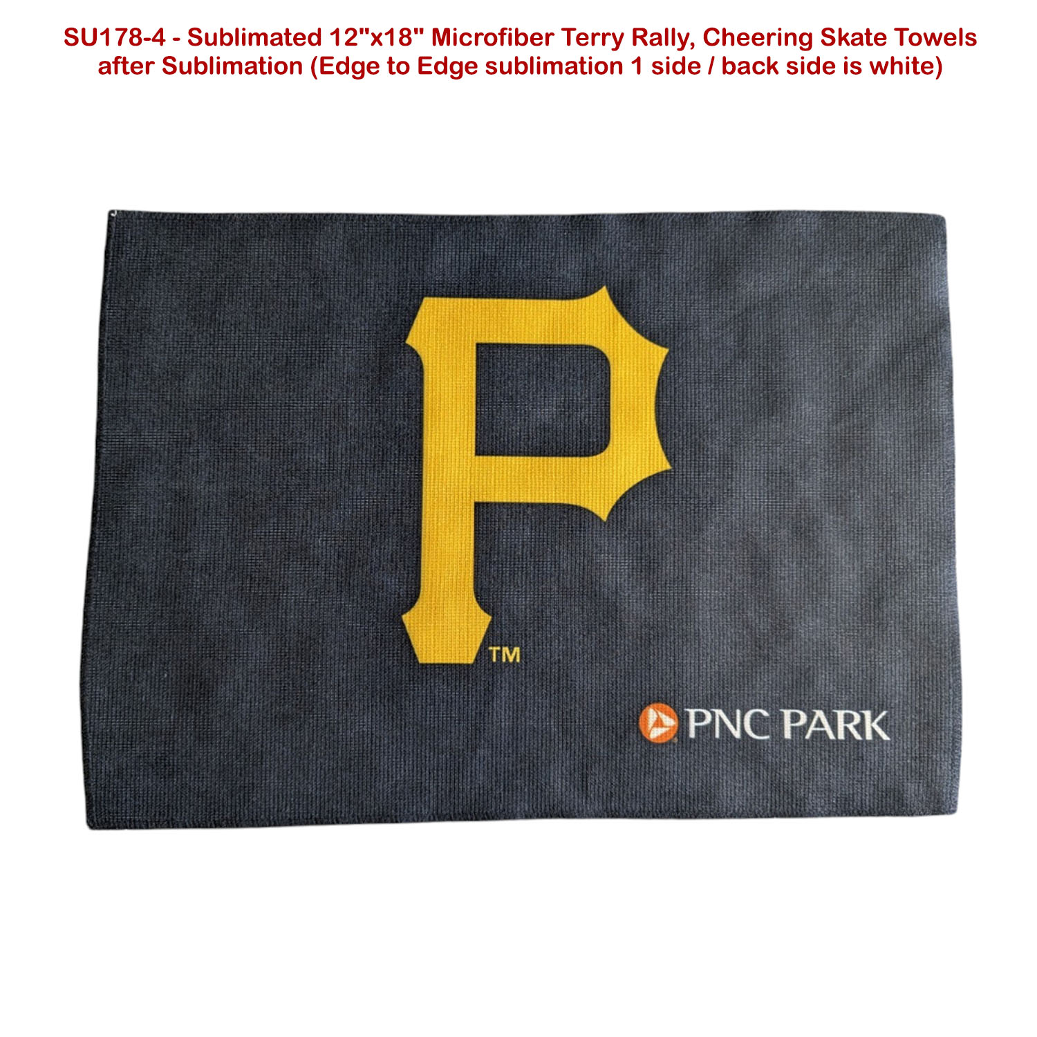 Colored Sublimated Rally, Skate Towels with Jersey stripes, 12x18 Sublimated Edge to Edge 1 side 33