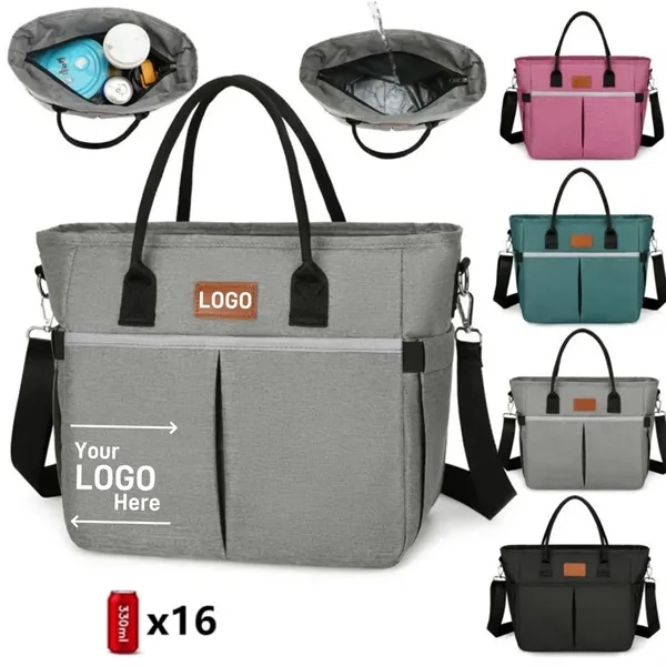Lunch Cooler Tote with Drinks Holder for Adults