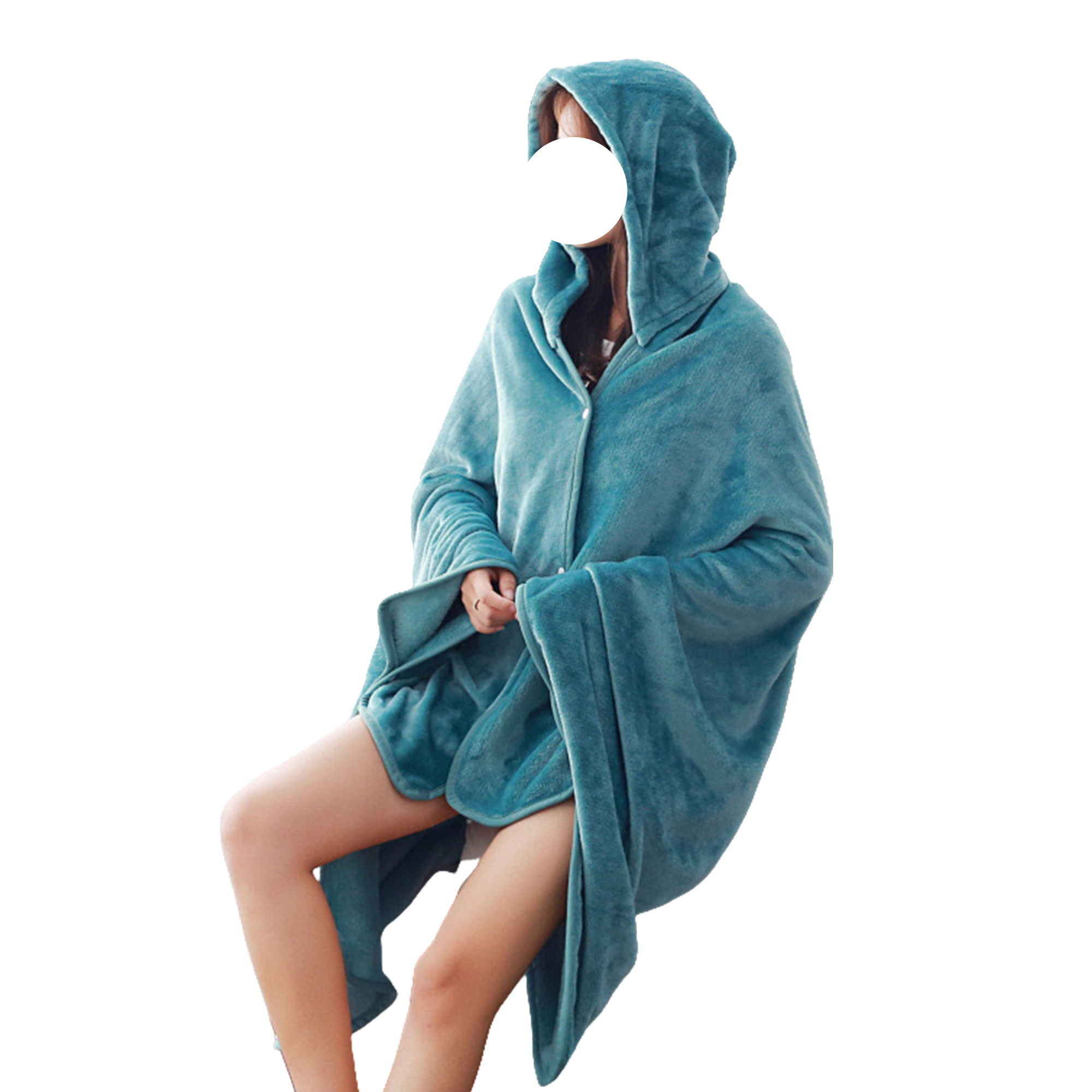 Wearable Hooded Blanket Poncho For Adult MOQ20 10