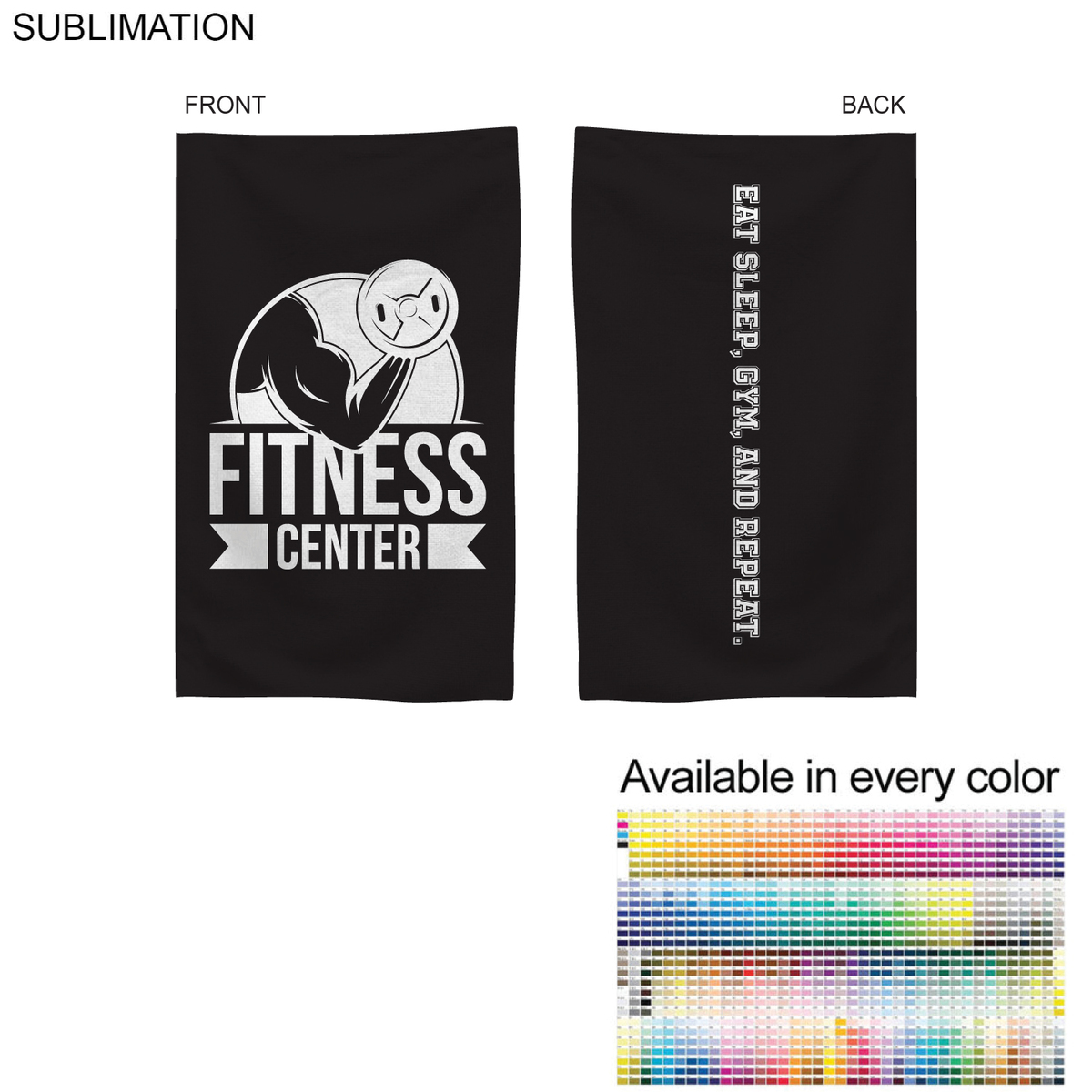 fiel Gym Workout towel in Microfiber Dri-lite Terry Towel 15x25 Sublimated Edge to Edge 2 sides #SU614-33
