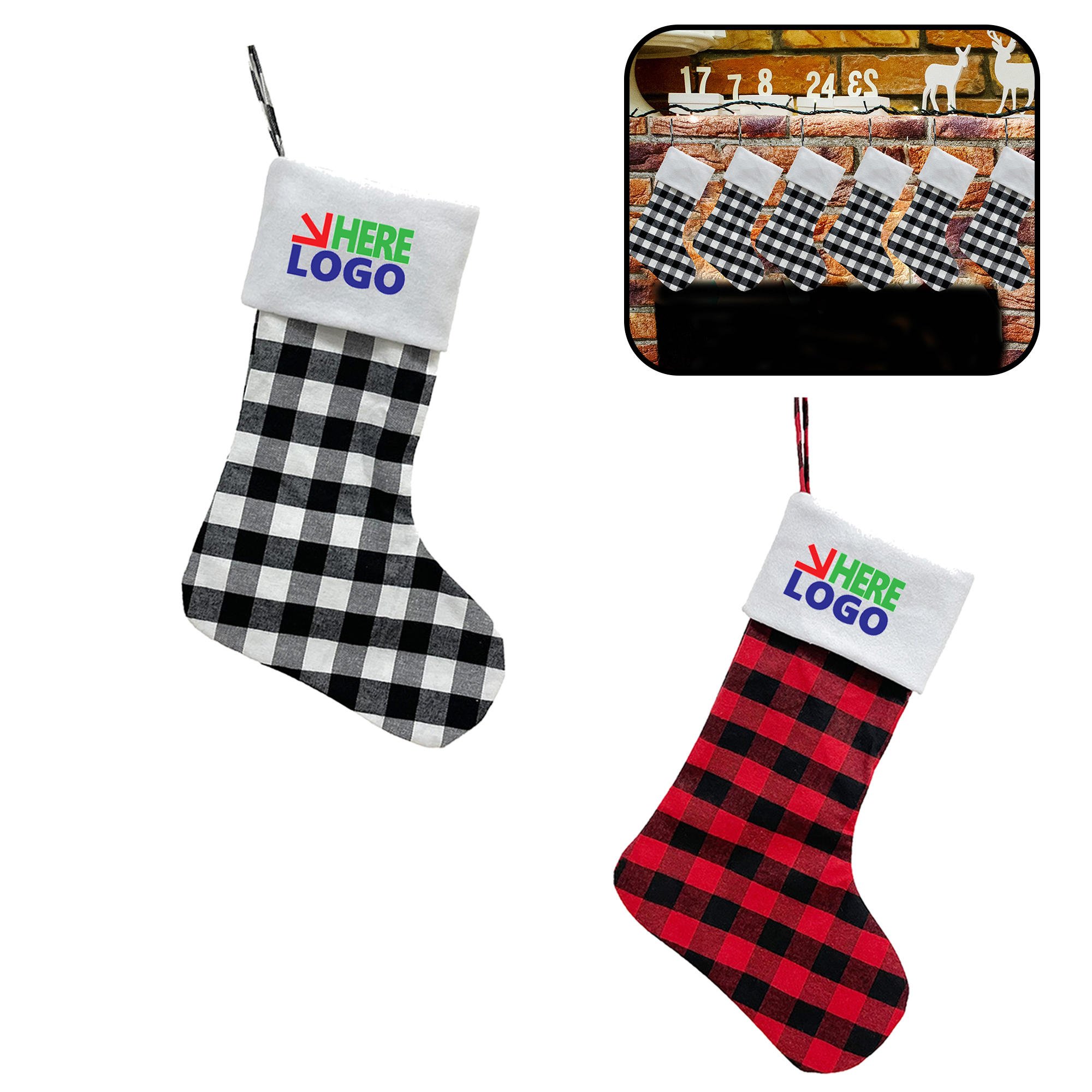 MOQ 20 PCS Plaid Christmas Decoration 4