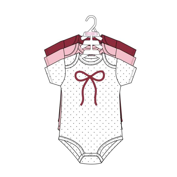 3pk Girls Short Sleeve Creepers Size 0-9M 3