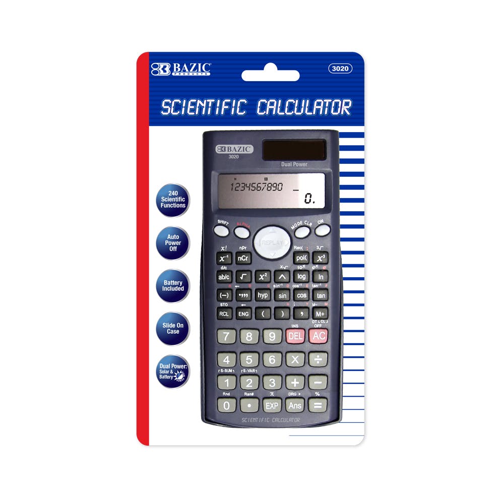 Scientific Calculator - 240 Function Slide-On Case Solar & Battery 2
