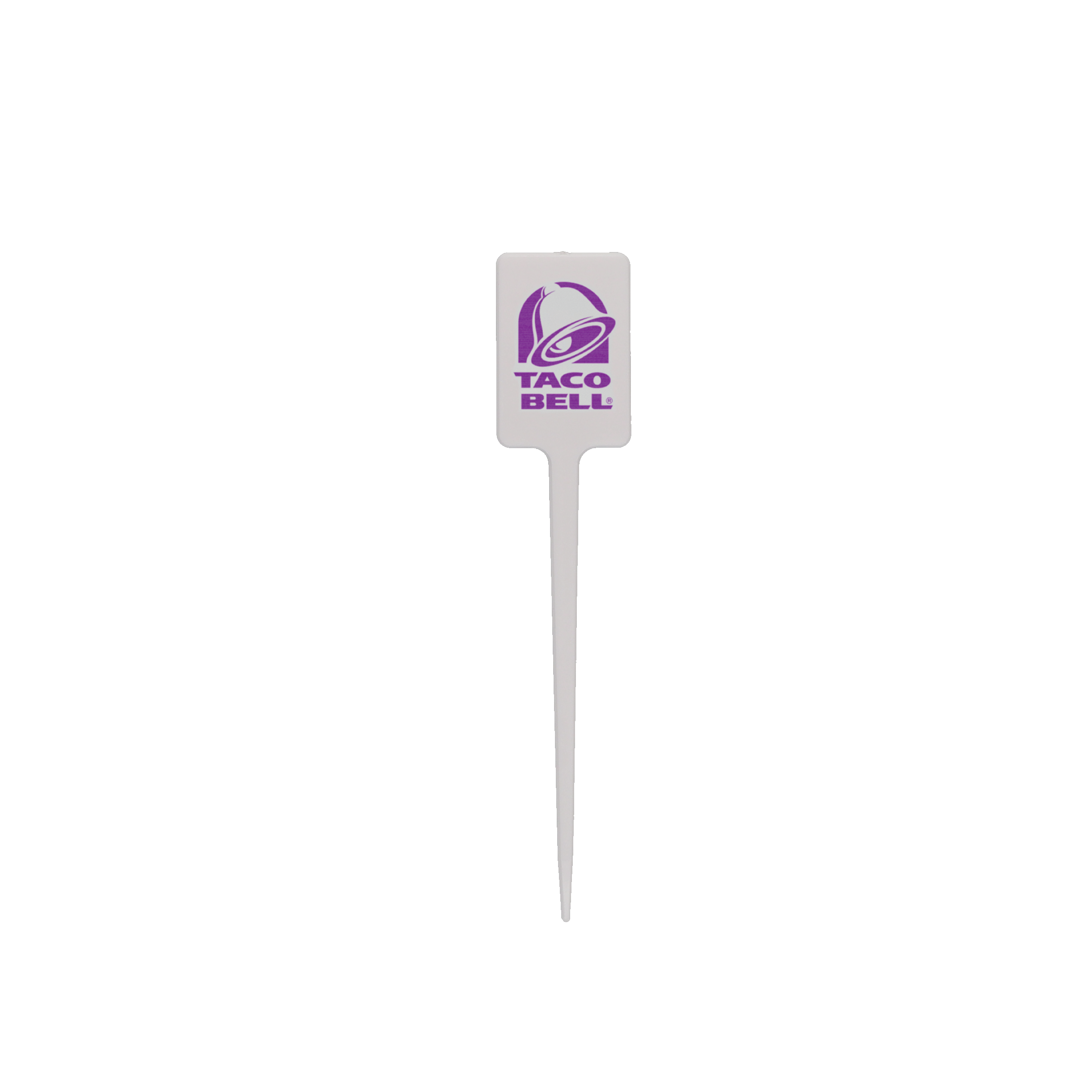 Plastic Food Pick 4.000" Upright Rectangle White Tradition Print 4
