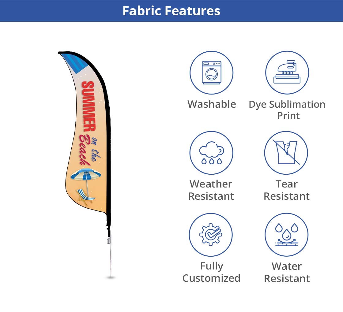 Shark Fin Flags, Single Sided Package (2.42ft x 6.67ft) 16