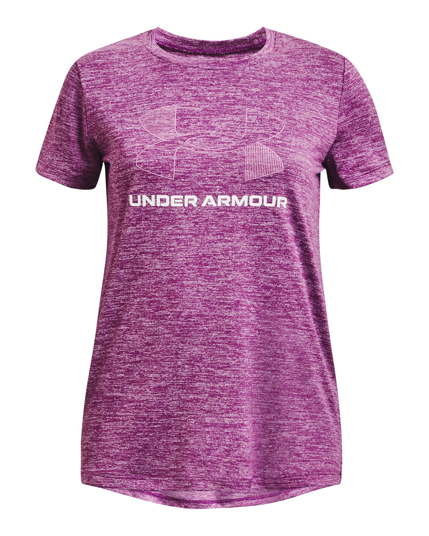 UA Tech Twist Big Logo Girls' Short Sleeve 27