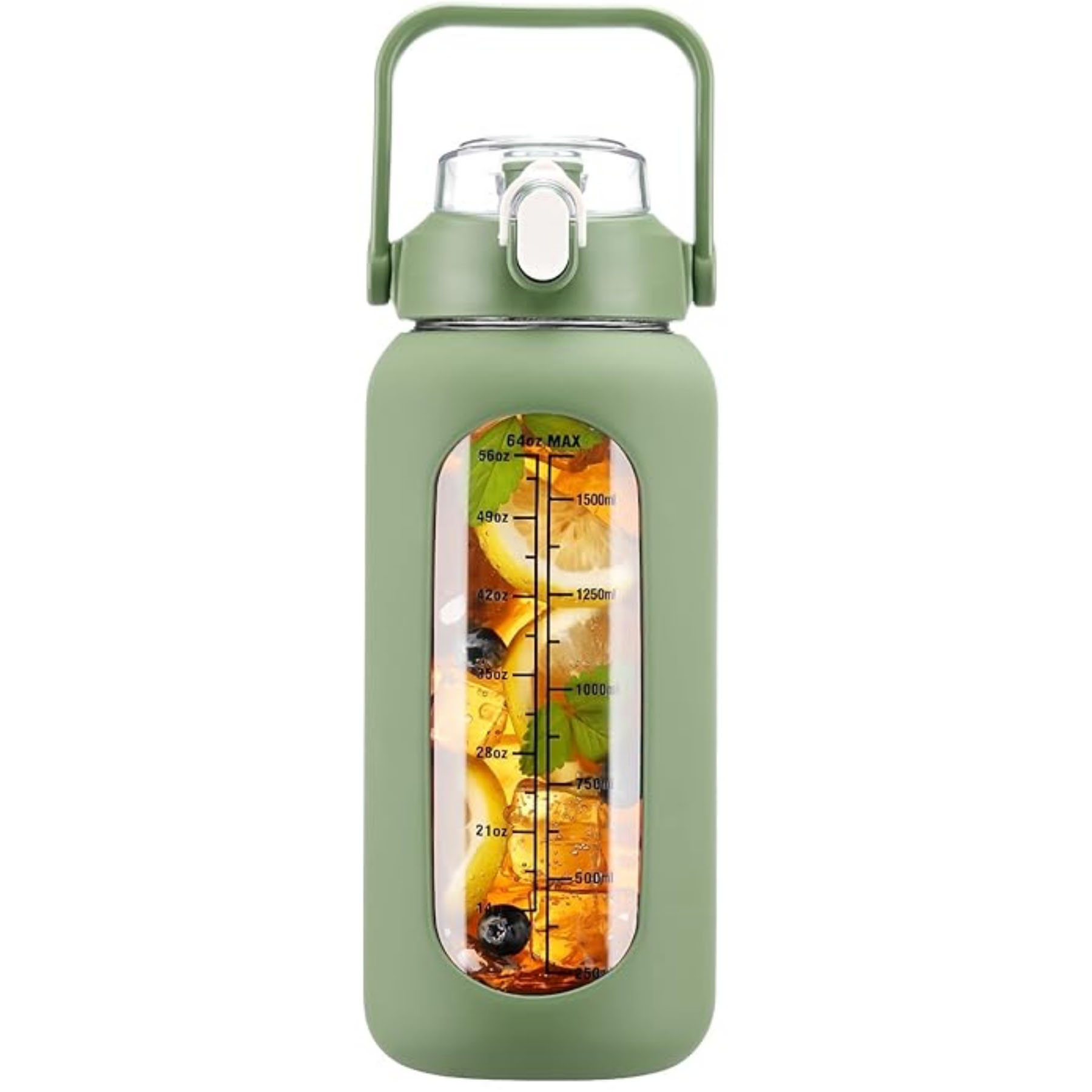 64 oz Glass Graduated Water Bottle 25