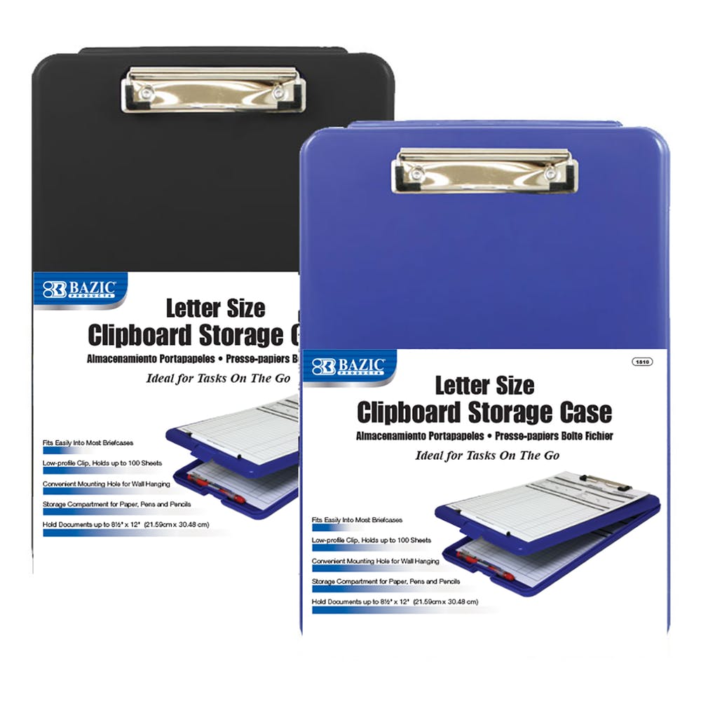 Clipboard Storage Cases - Letter Size Low Profile Clip Blue/Black 3