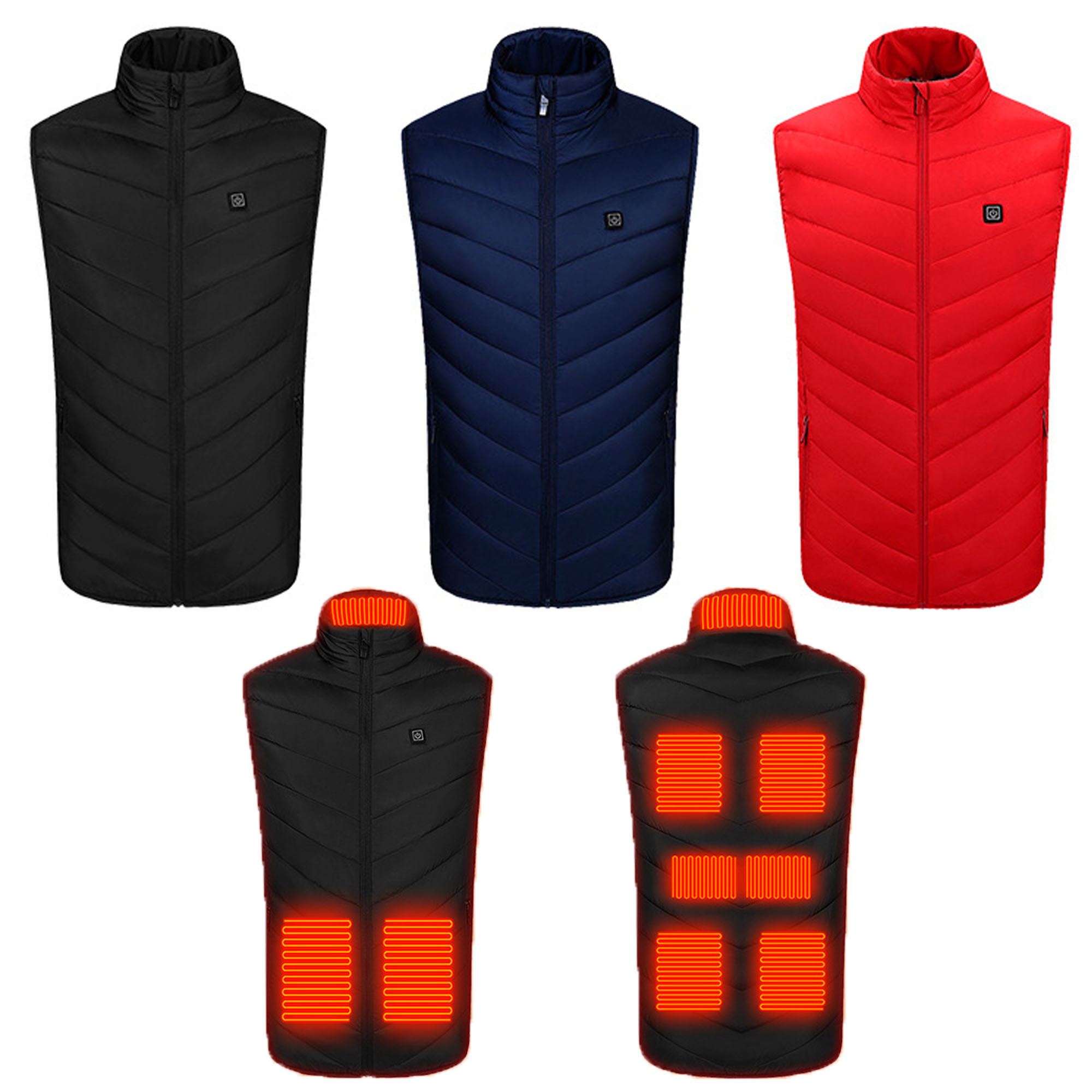 MOQ10 USB Heated Vest With 9 Zones Adjustable Winter 7
