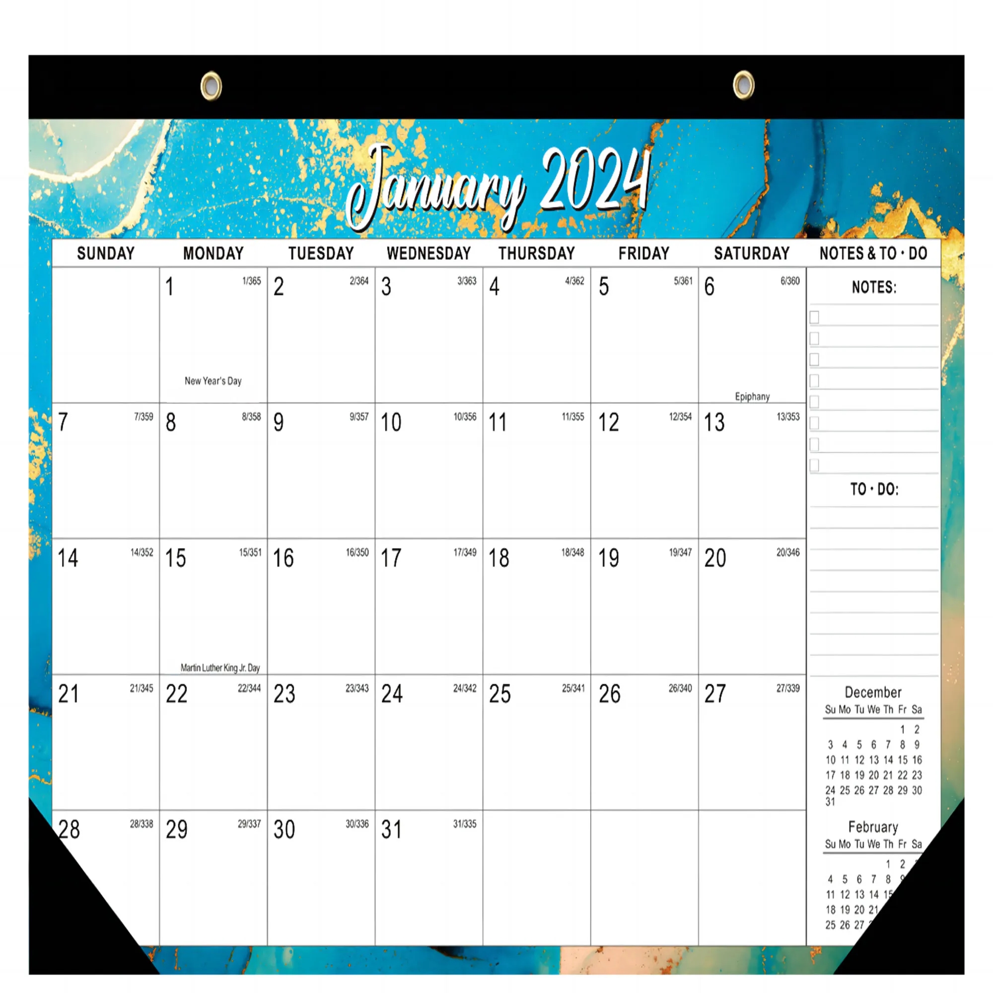 MOQ50 Full color 17''X 12'' Desk/Wall Calendar 9