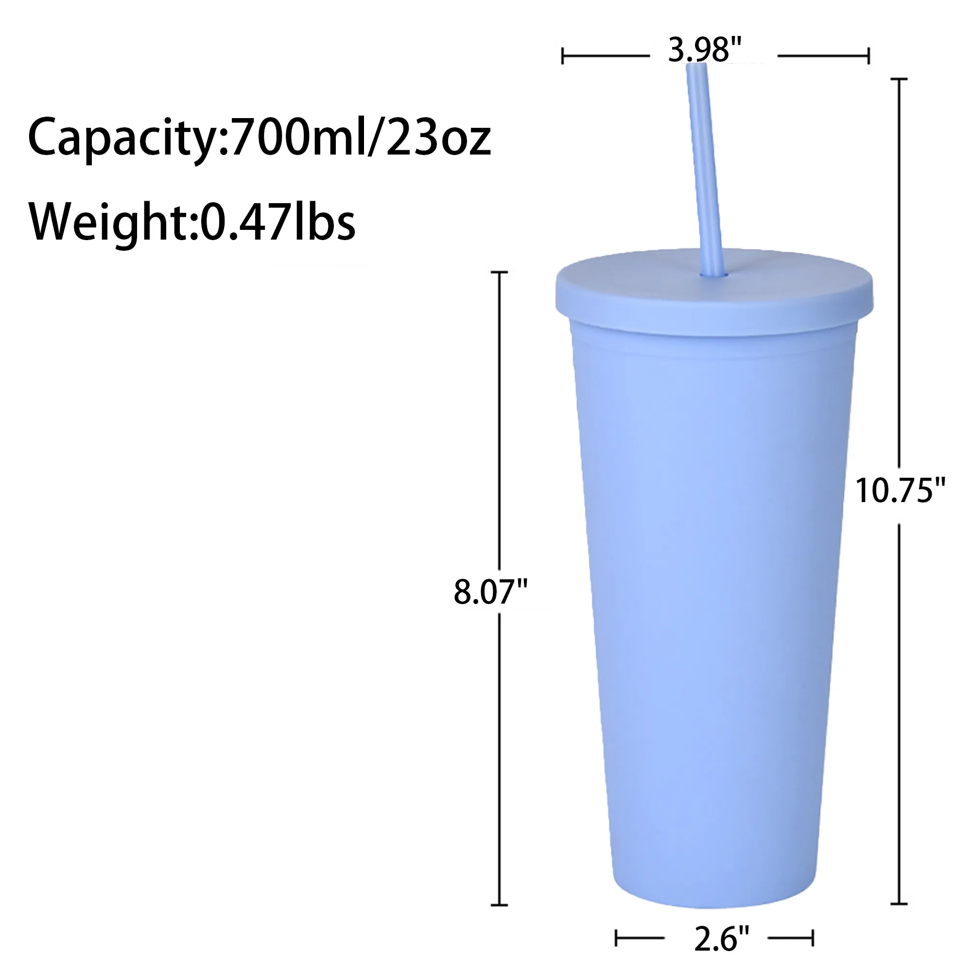 23OZ Double-Wall Plastic Straw Cup 7