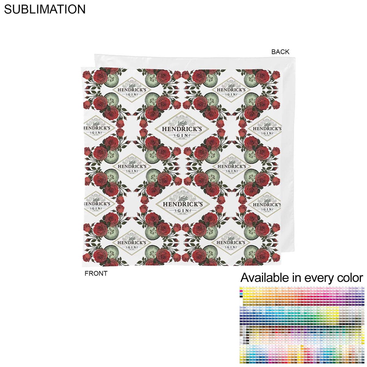 fiel Branding Bandana 22x22 Sublimated Edge to Edge 1 side #SU535-7