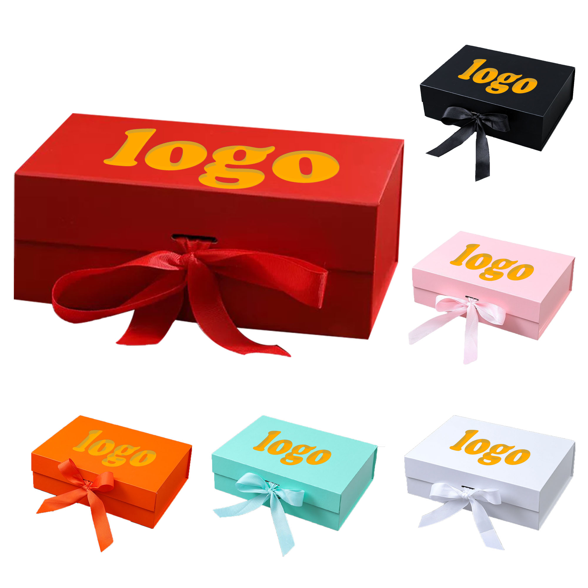 Magnetic Gift Box with Lid and Ribbon for Presents