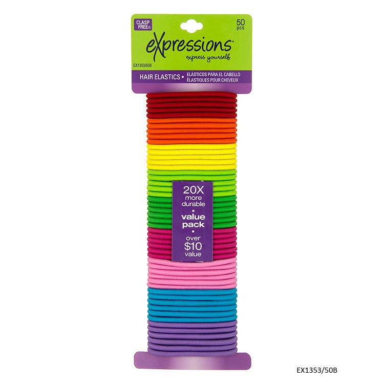 Hair Elastics - 9 Colors 50 Pack 3