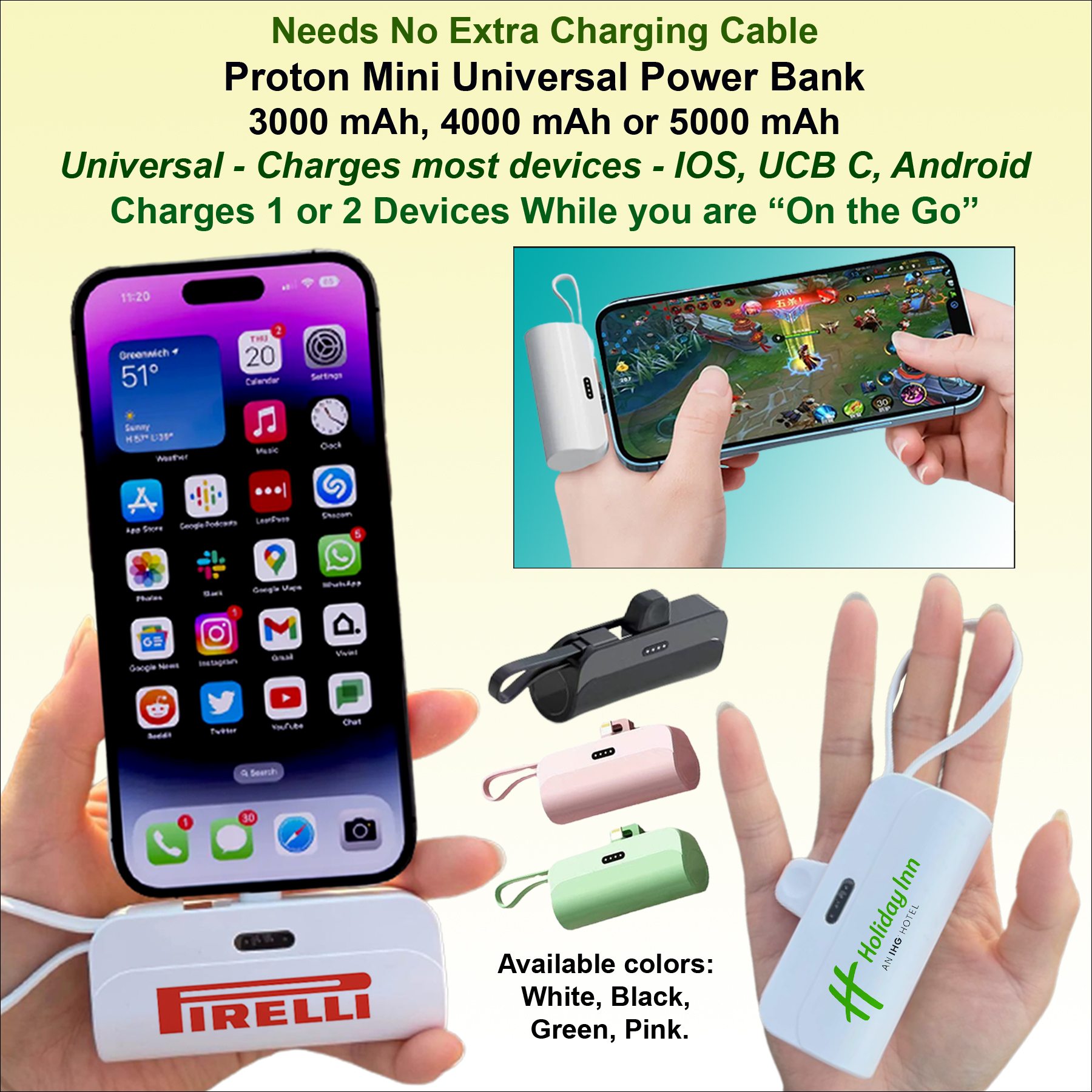 Proton Mini Universal Power Bank, Universal, 5000 mAh