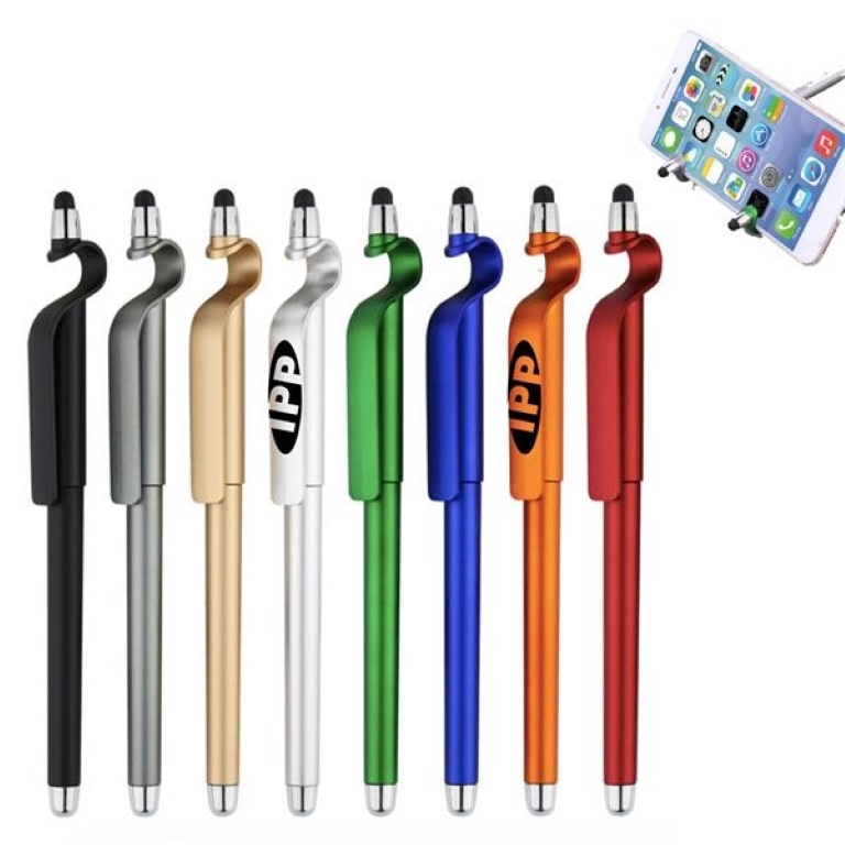Multifunctional 3 in 1 Phone Holder Capacitive Stylus Ballpo