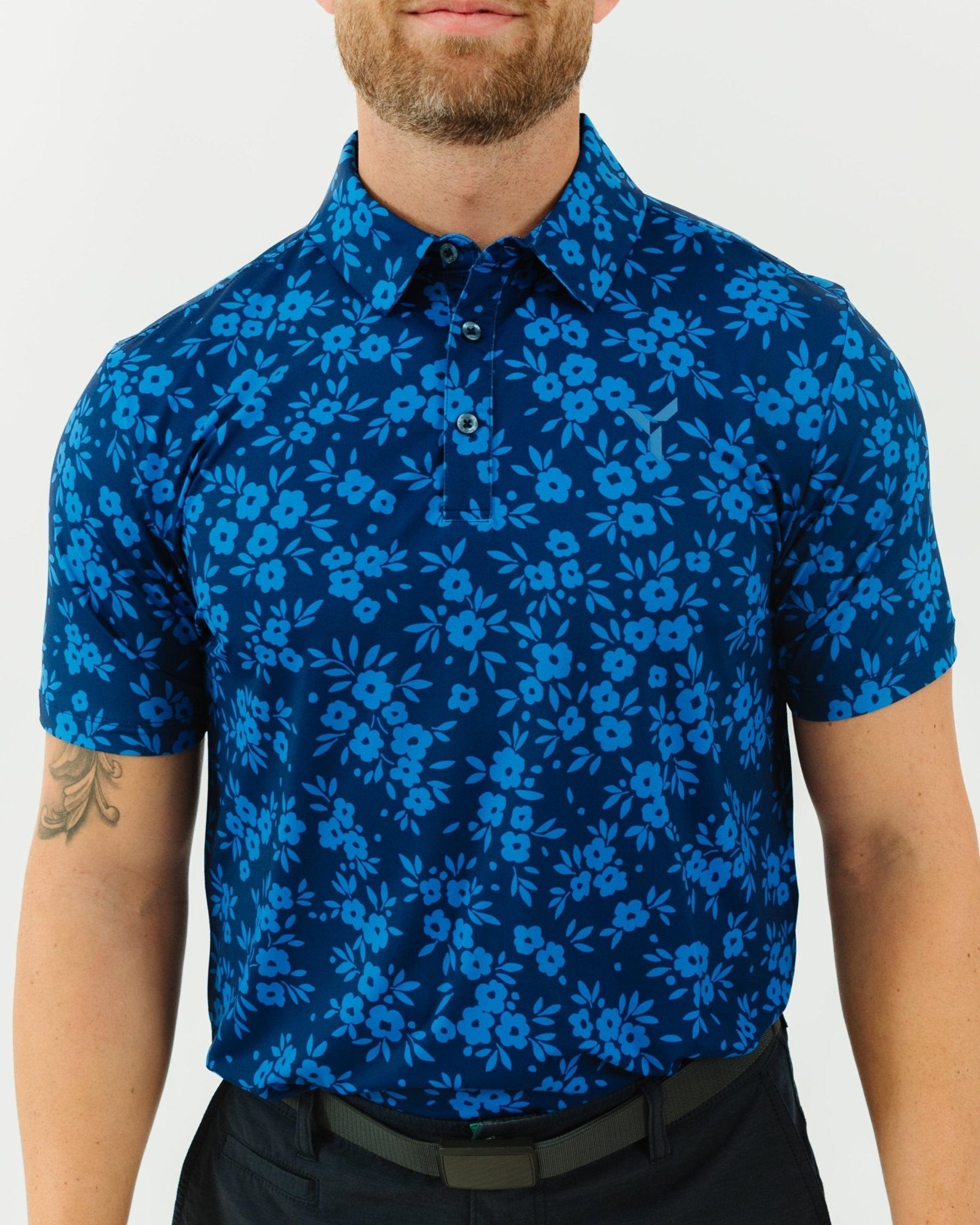 Navy Daisy Golf Polo