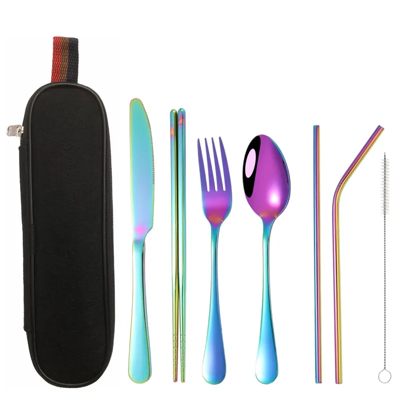 Reusable Stainless steel cutlery set with case 29