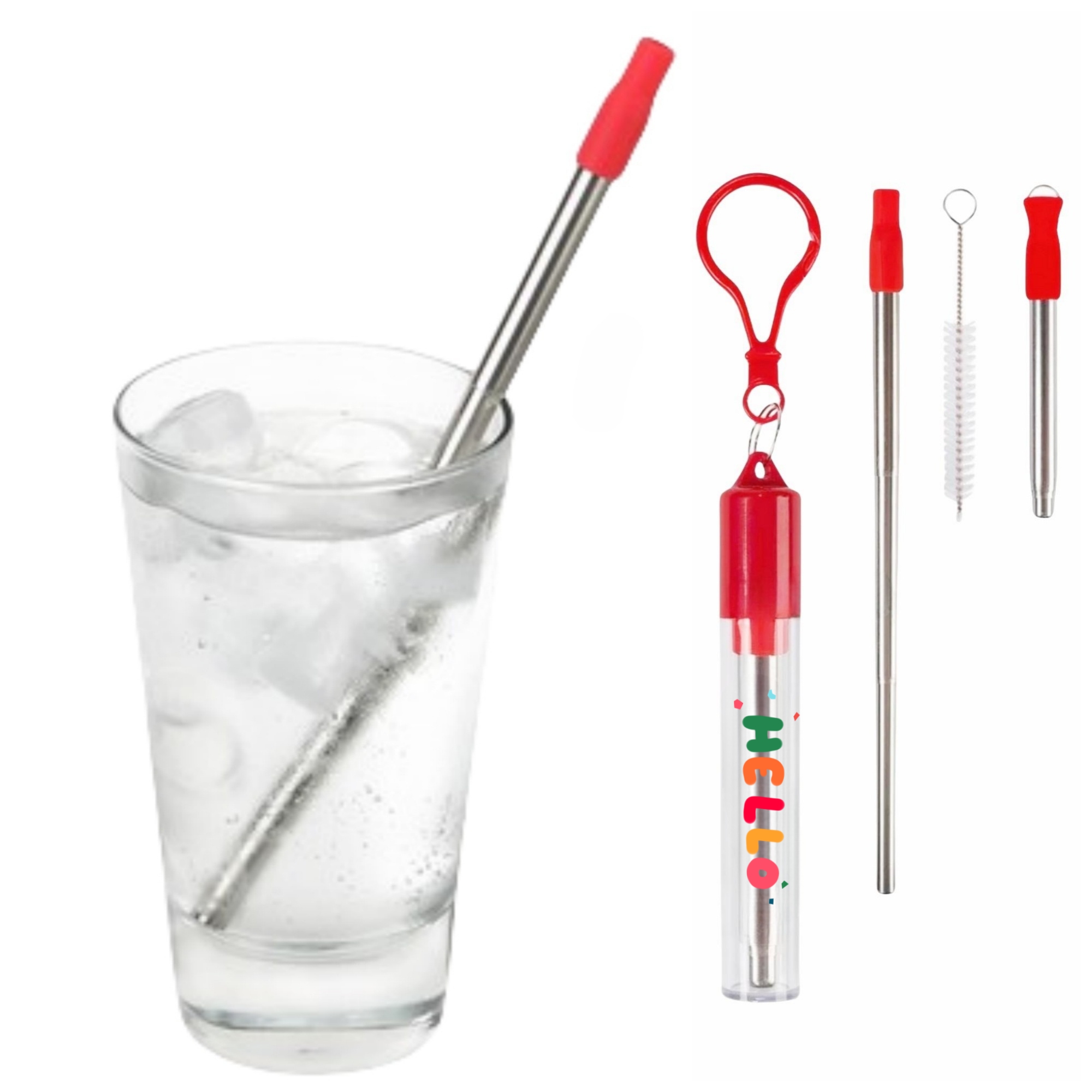 Reusable Slide Telescoping Straw With Keychain 10