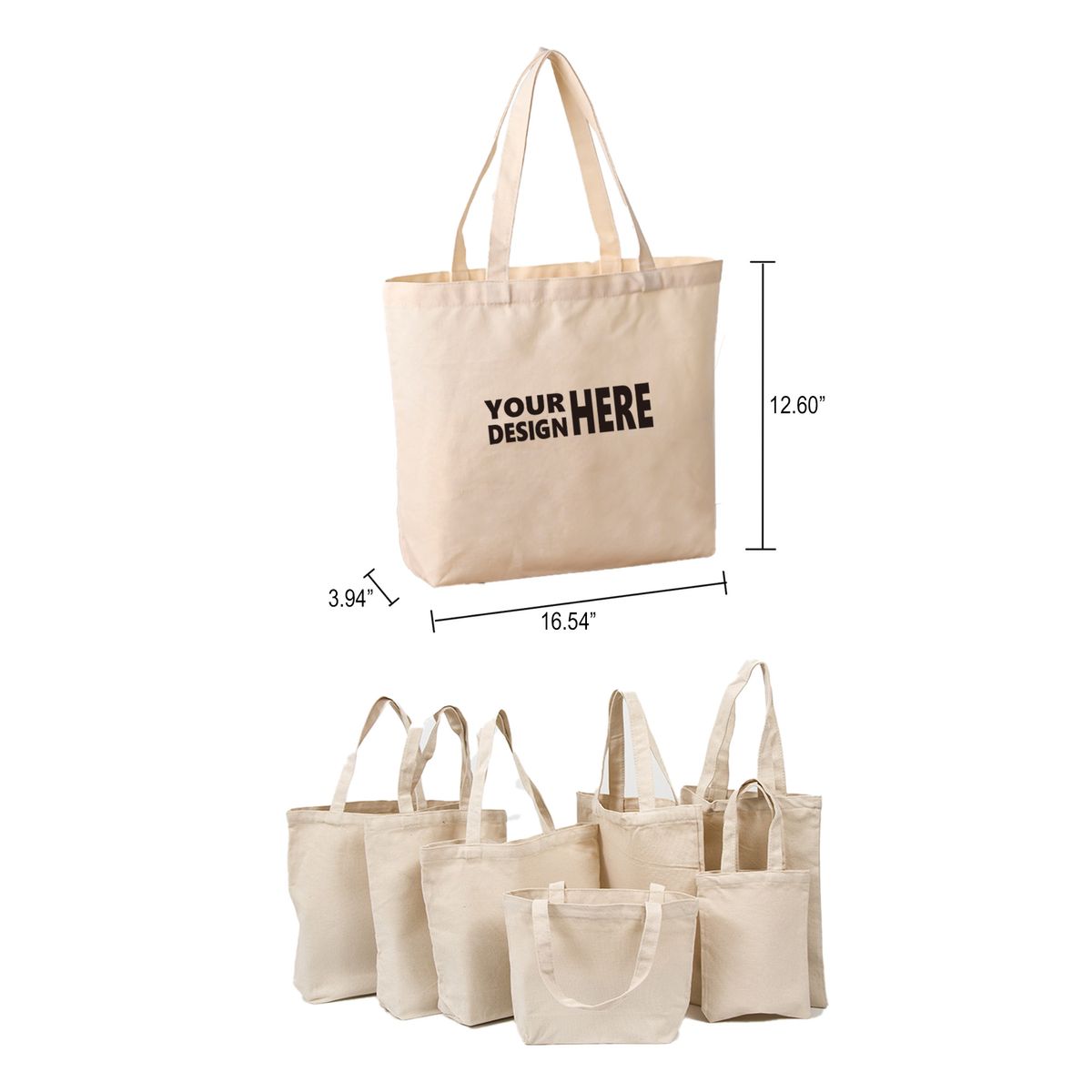 Natural Cotton Canvas Tote Bag, custom tote bag with logo imprint 2