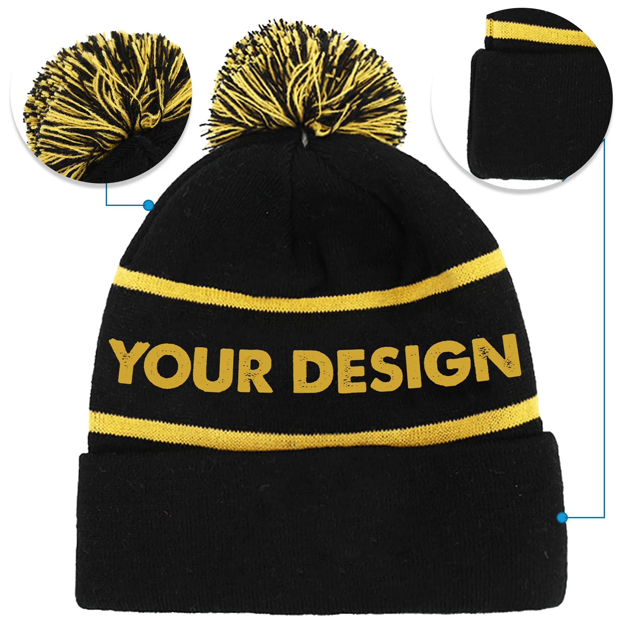 Acrylic Knit Cuffed Beanie Cap MOQ100 4