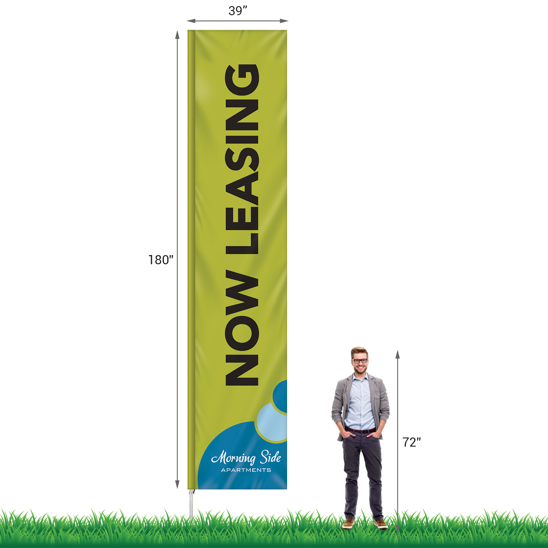 3' x 15' Custom Single Reverse Square Feather Flag 13