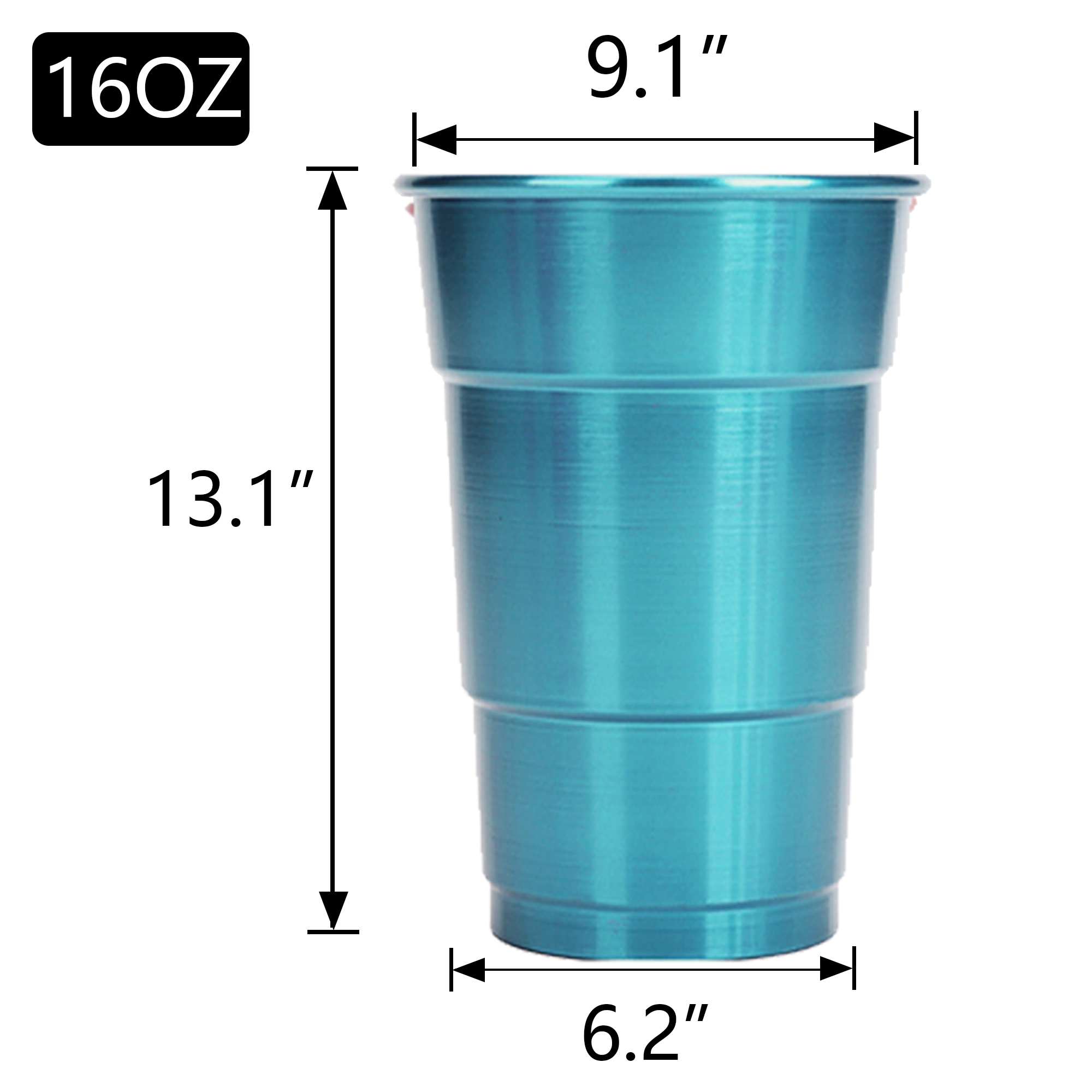 16oz Reusable Aluminum Party Stadium Cup Cold DrinkMug 7