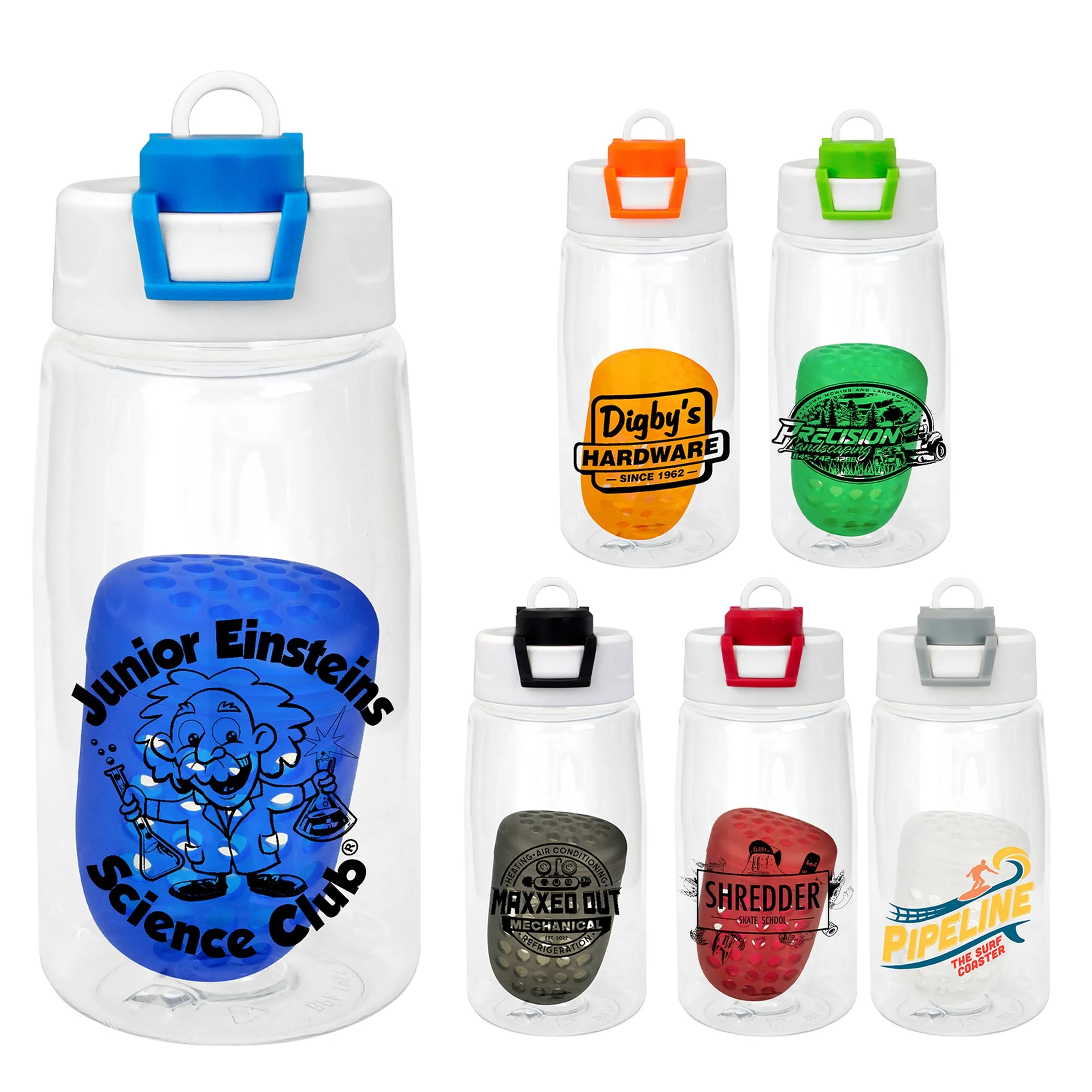 Two Tone Pop Up 18 oz. Recycled Bottle with Floating Infuser 5