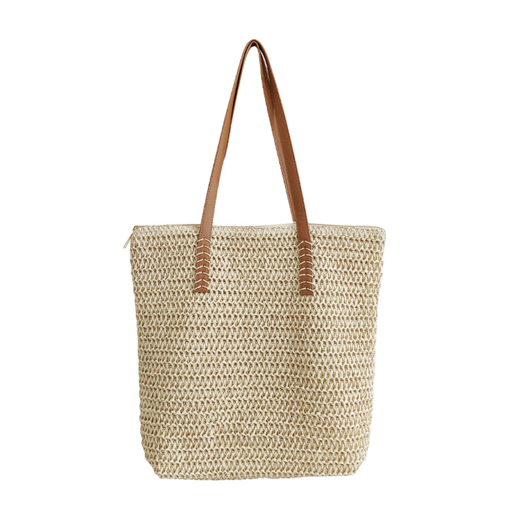 Straw Woven Shoulder Tote Bag 12