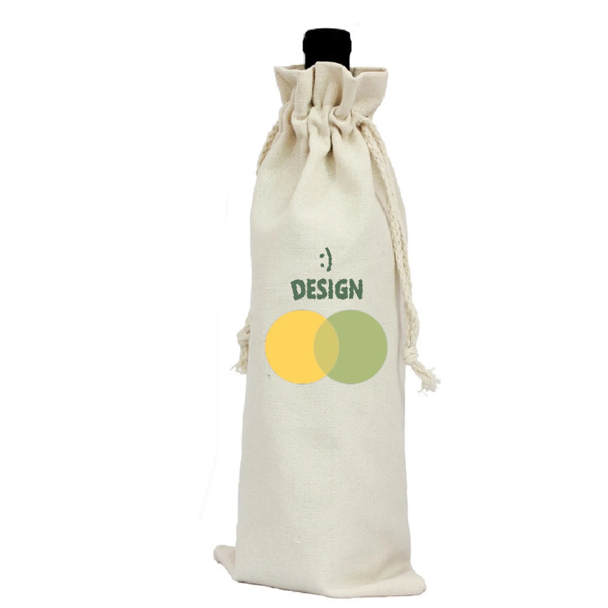 Canvas Wine Bottle Drawstring Bag MOQ 50PCS