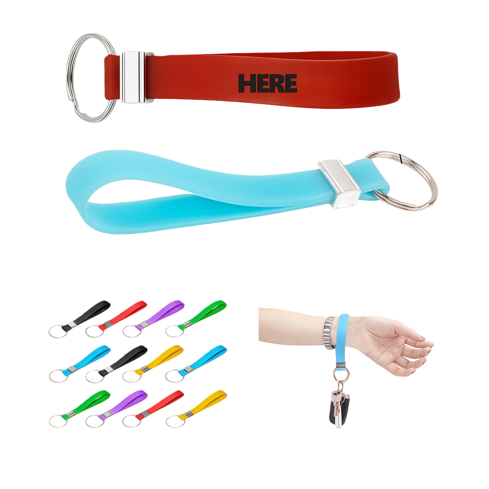 Silicone Debossed Wristband Keychain