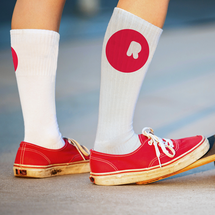 Side Imprint Crew Socks ES02 Limelight