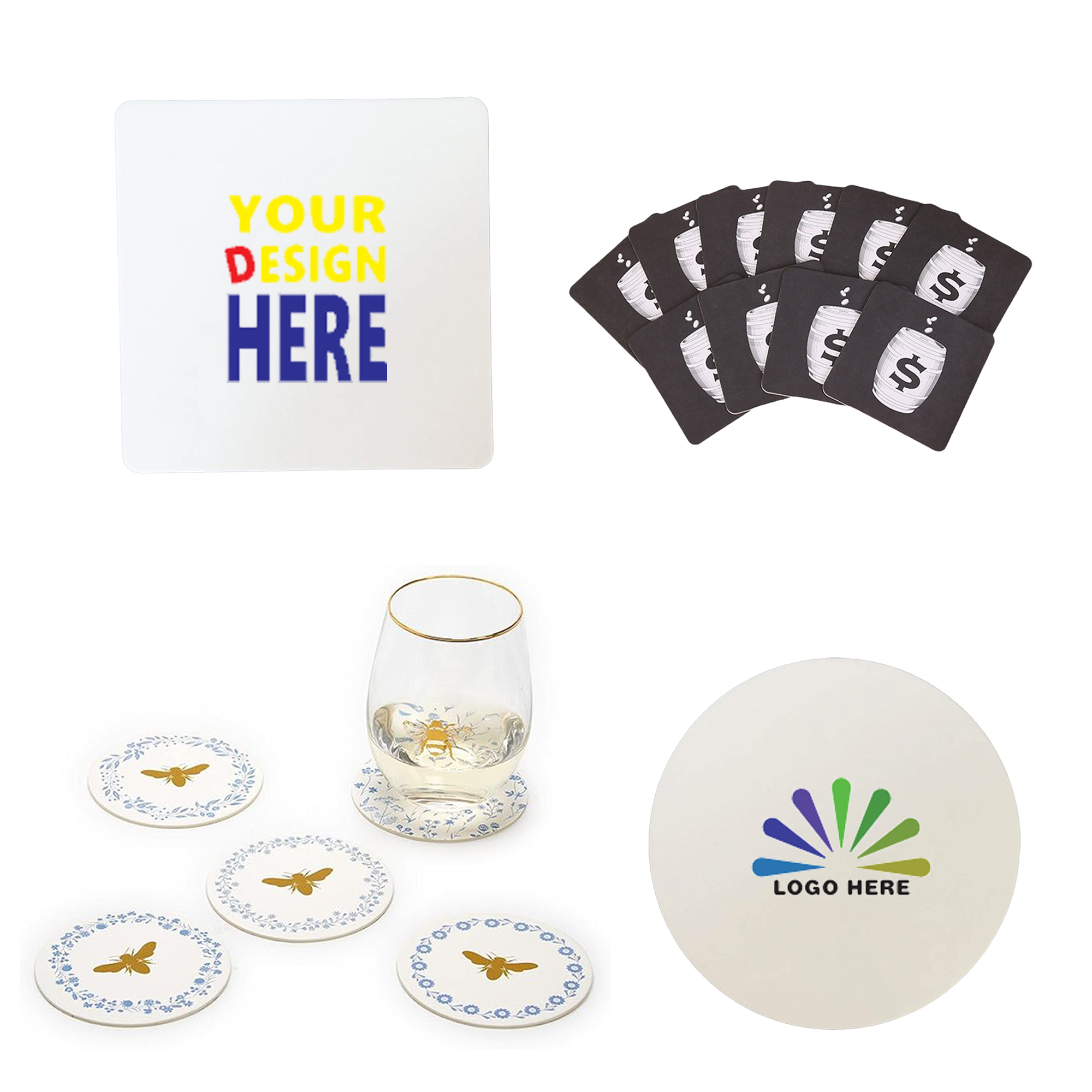 Custom Double-Sided Full-Color Thickened Paper Coasters