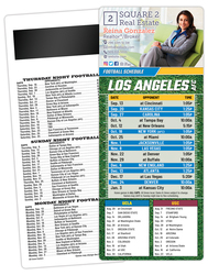 Football Schedule Laminated Card/Postcard with Magnet Strip 3.5x8.5 - 14 pt.