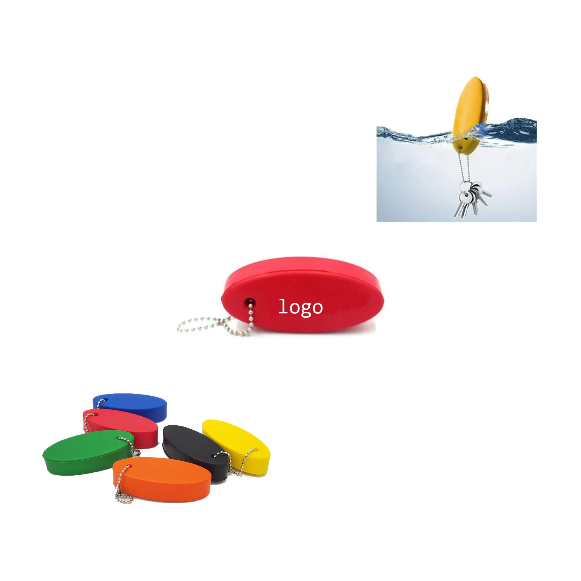 Oval PU Foam Floating Keychain 5
