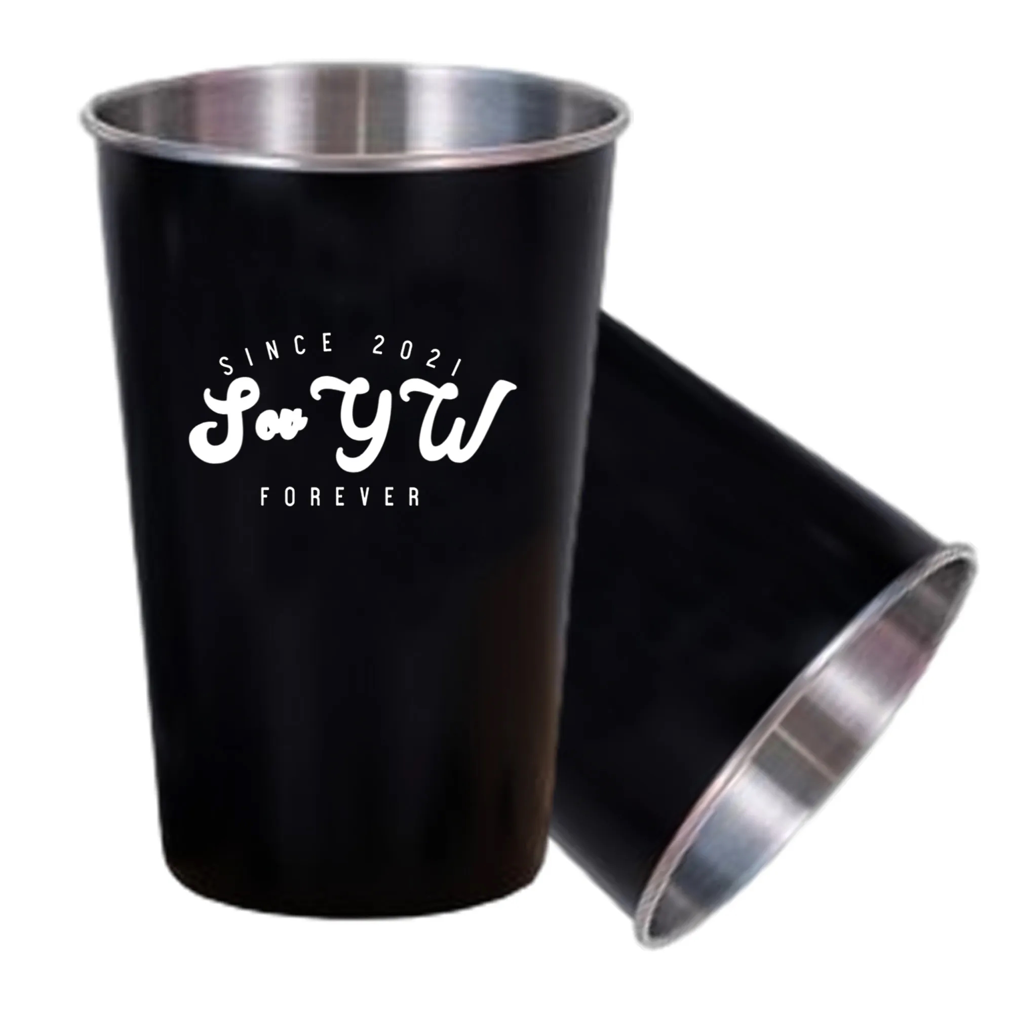 16 Oz. Black Stainless Steel Shatterproof Pint Glass