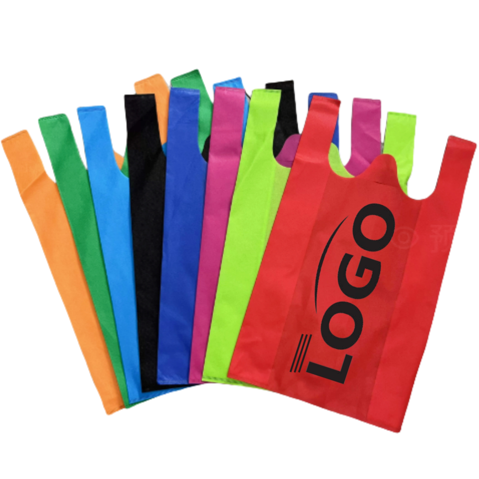Large Grocery T-shirt Bags Bulk Non Woven 13.78" X 6.30" X 23.62" 3