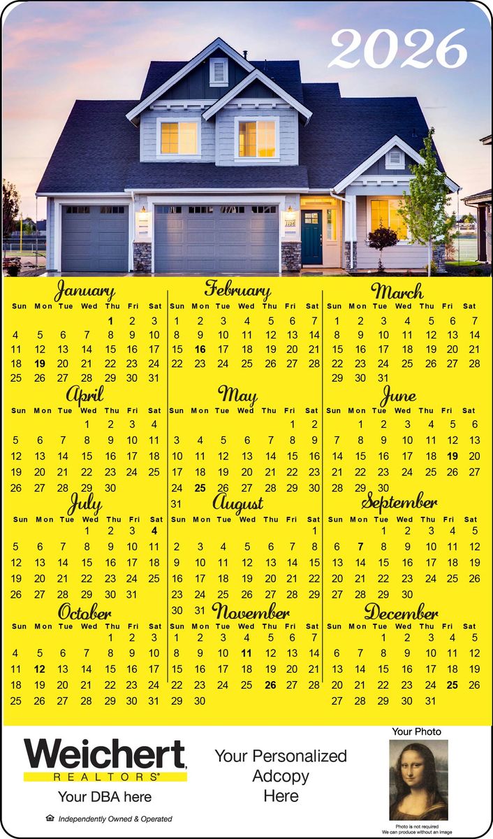 2026 4x7 Calendar W331 Weichert