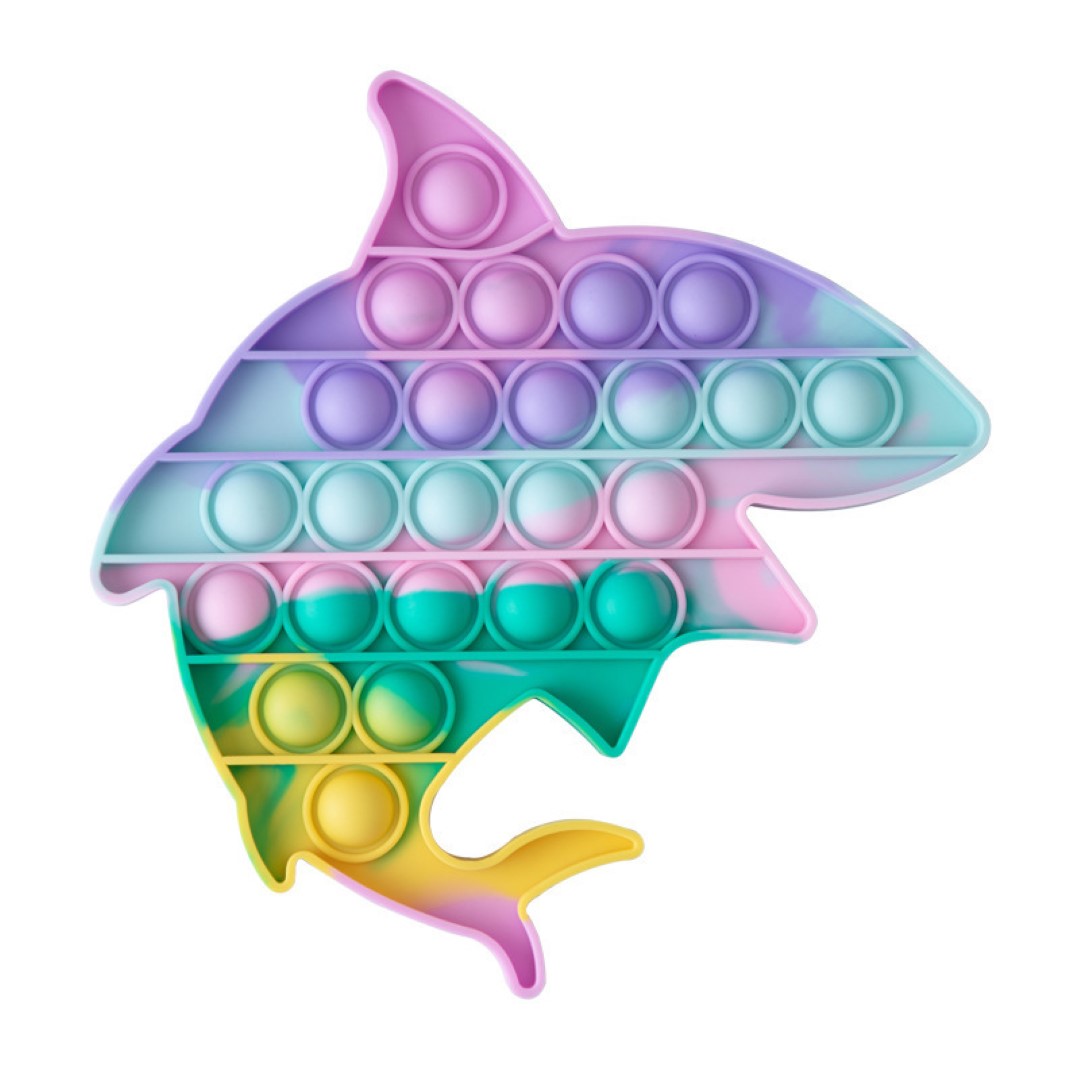 Macaron-colored shark Push Pop Bubble Sensory Fidget Toys