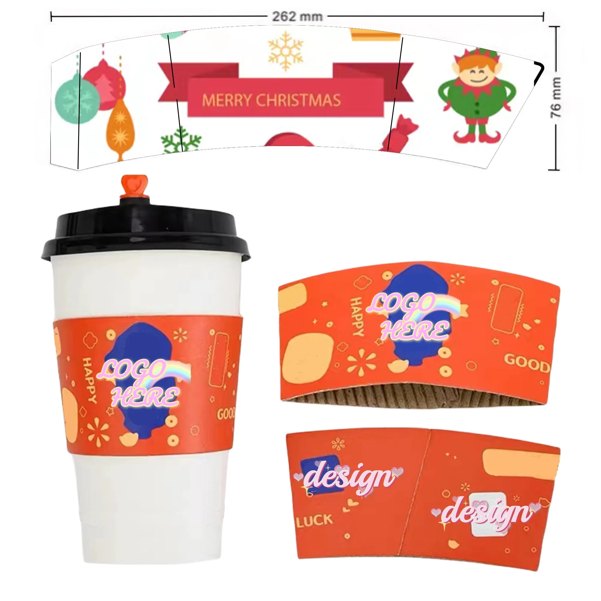 Paper Coffee Cup Sleeve MOQ 500 4
