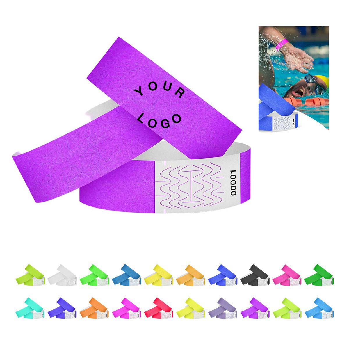 DuPont Tyvek Wristband with Anti Tamper Design