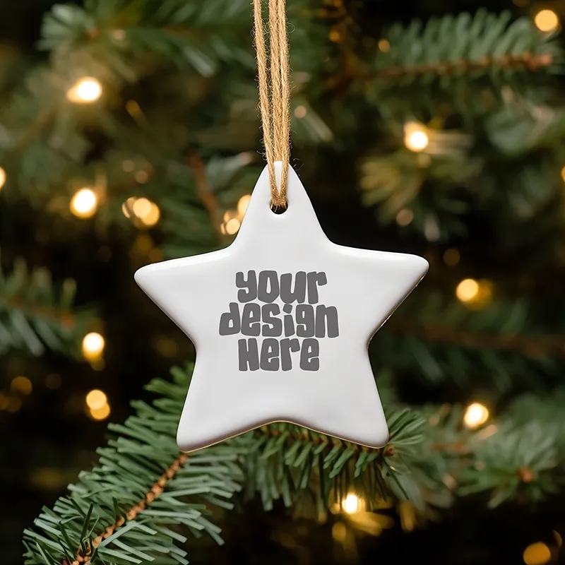 Full Color Ceramic Star Ornament
