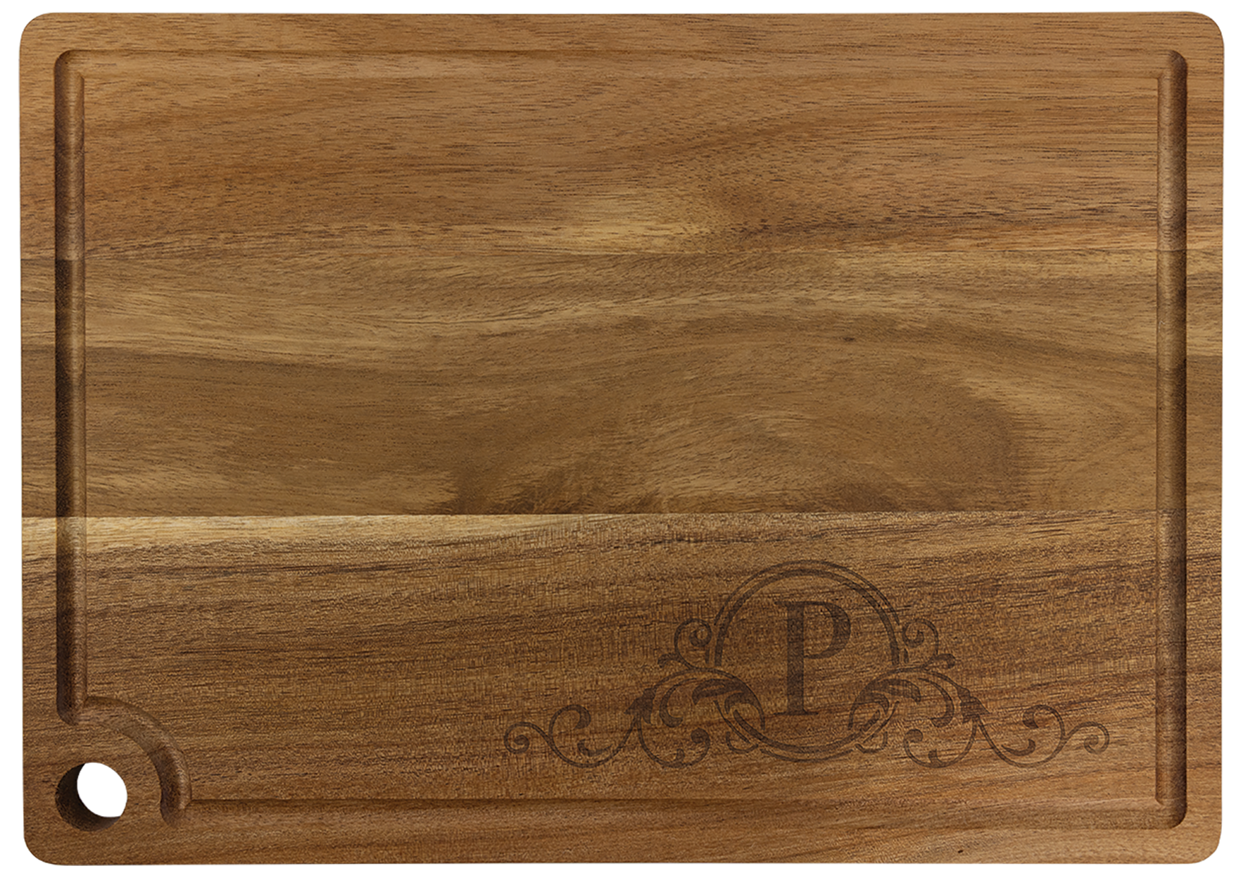 Large Acacia Cutting Board with Drip Ring