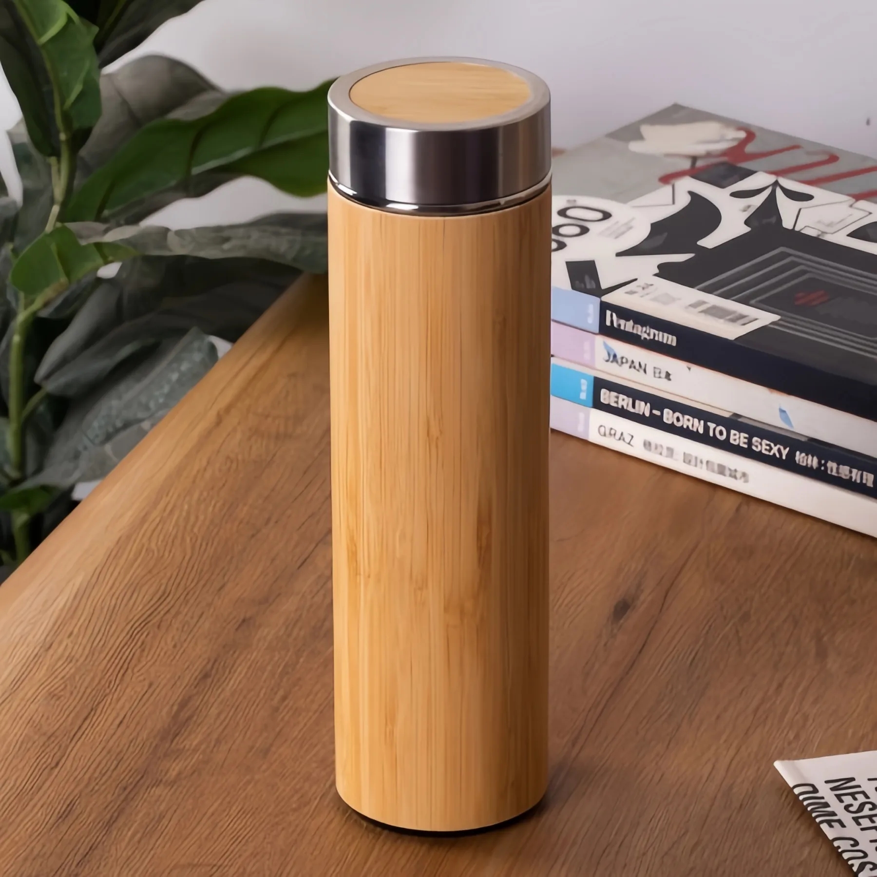 500ml Bamboo Insulate Bottle, custom water bottle with logo imprint 14