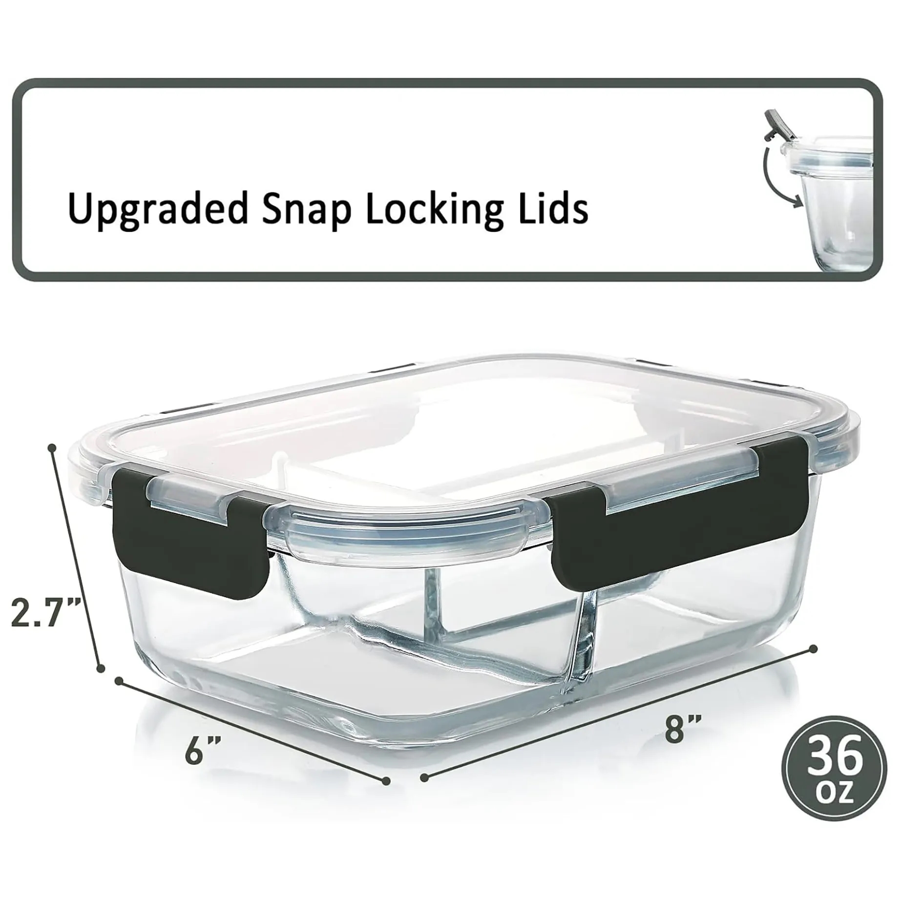 Glass Lunch Box with A Lid 12