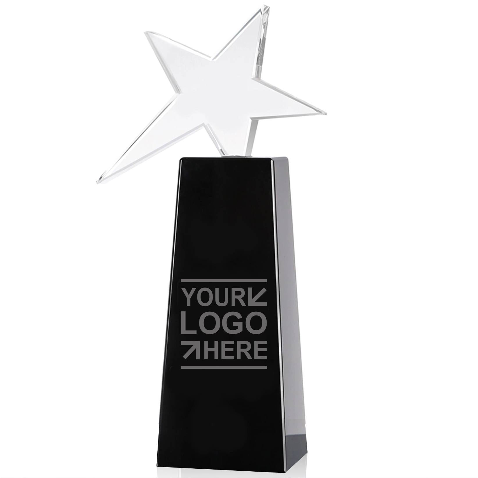 Standing star crystal Award-black base