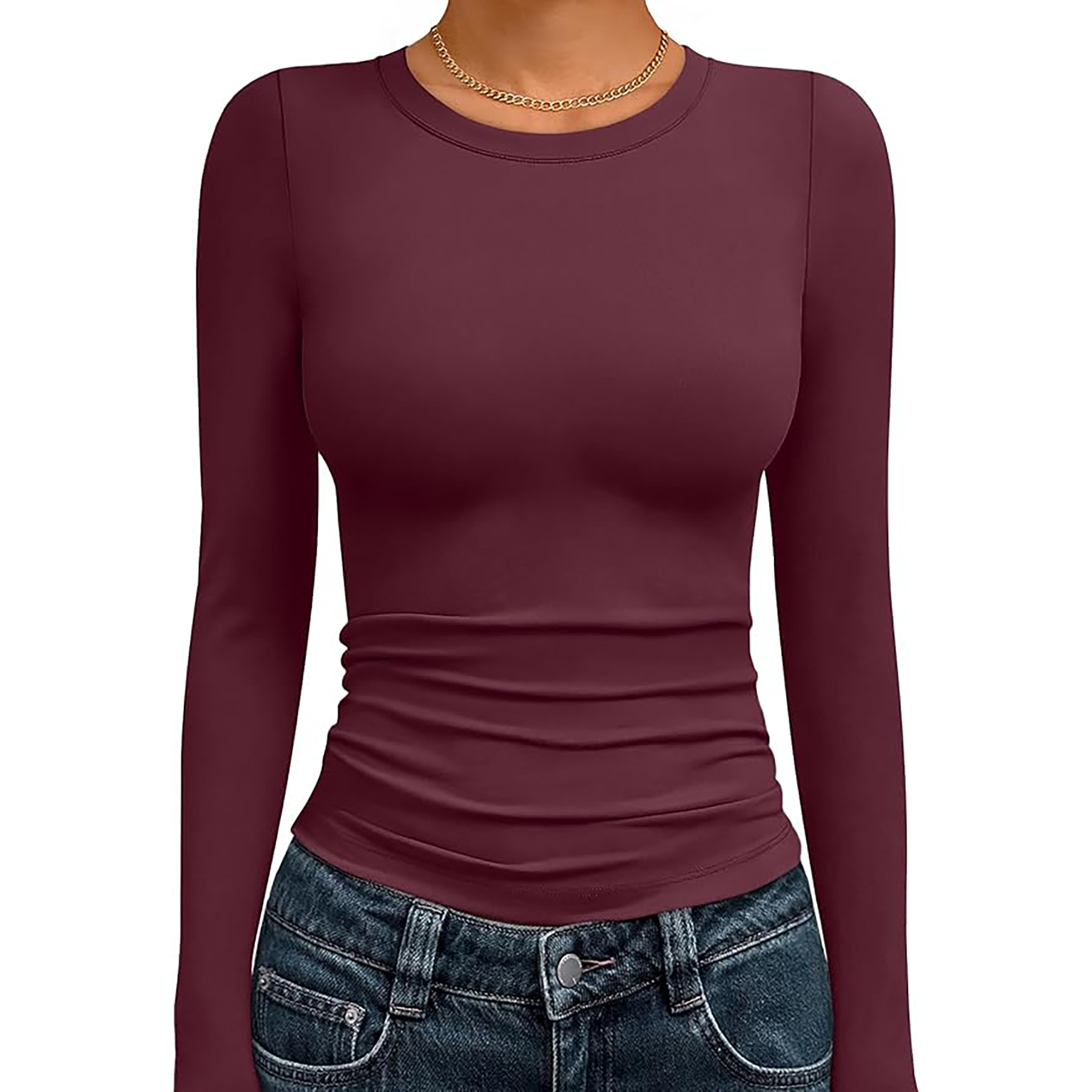 Women's Basic Round Neck Crop Top 72