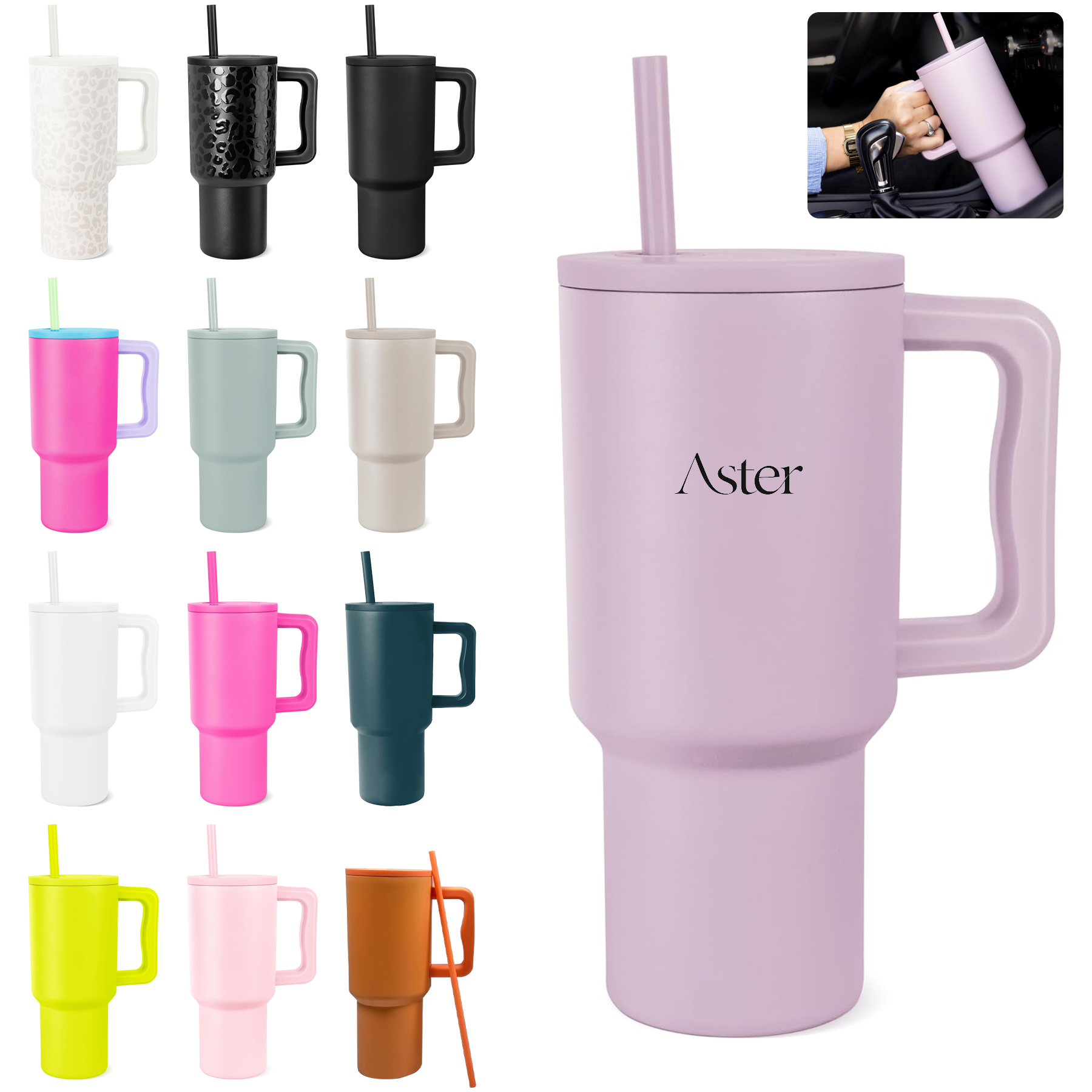 40 OZ Tumbler Handle Cup 4