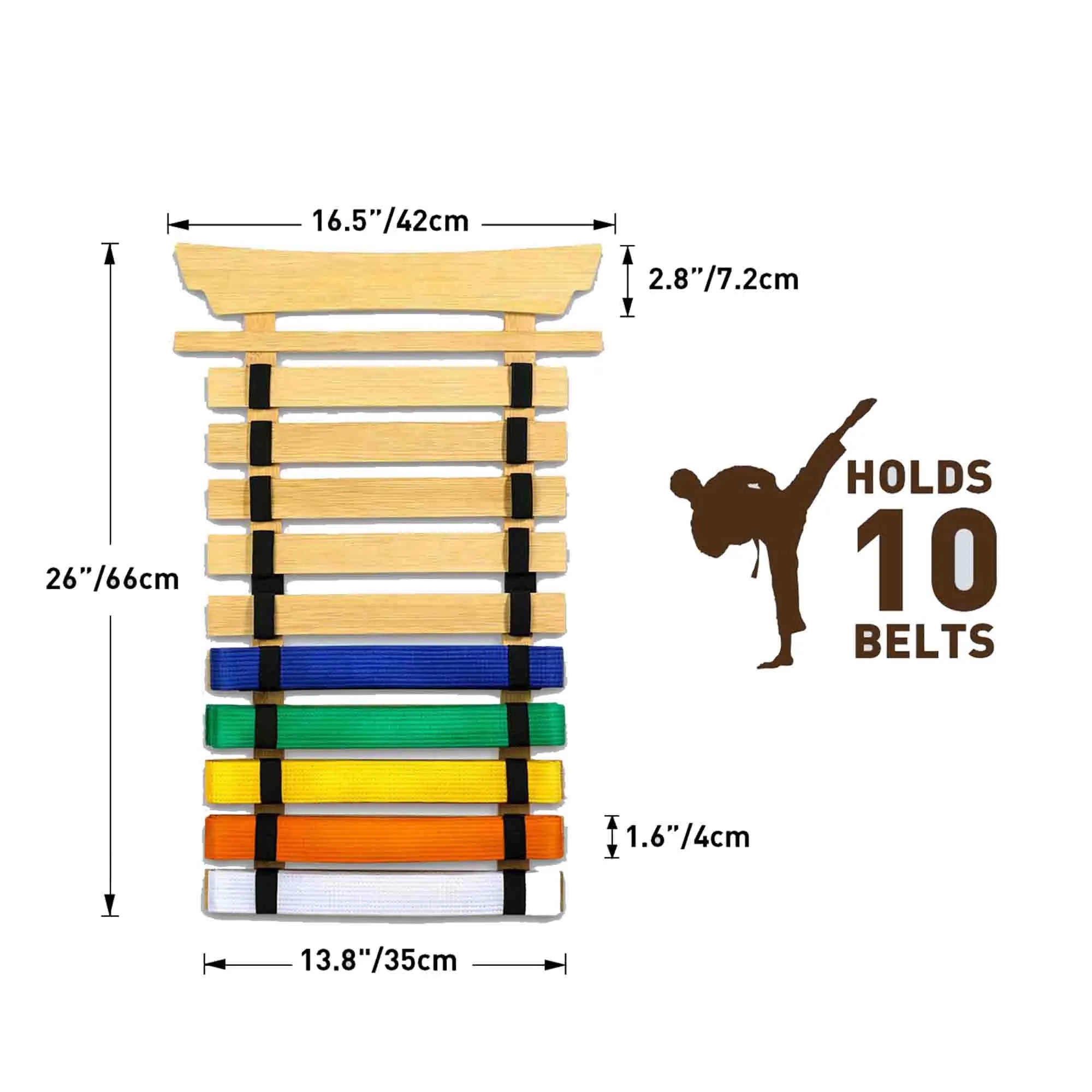 10 Belts Taekwondo Display with Stickers 16